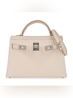 H KELLY SELLIER 25 IMPORTED FRENCH VEAU BOX LEATHER WHITE SNOW PHW HANDMADE LE